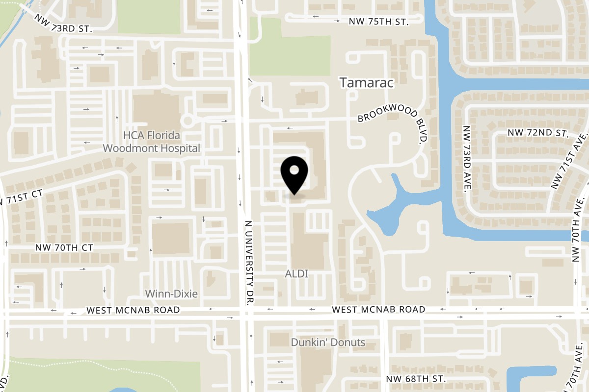 Map showing the location of NAHUEN Gourmet Market NAHUEN Tamarac on 7126 N University Dr in Tamarac